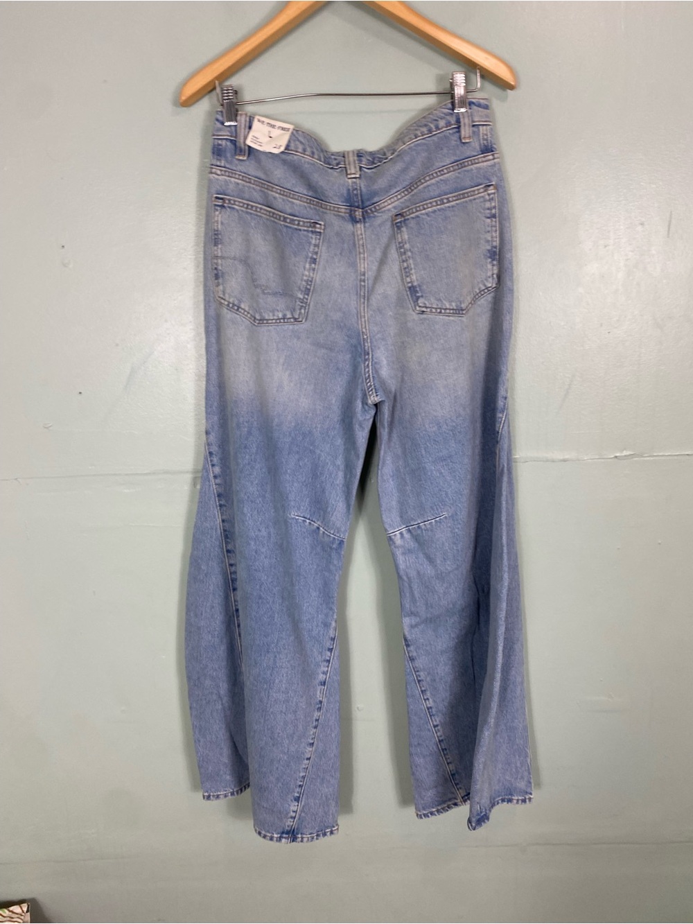 Free People Eden Slouchy Flare Jeans Denim Blue Fast Forward Baggy Sz‎ 28 - Picture 6 of 7